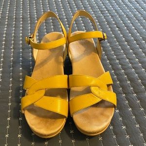 Yellow Dansko sandals. EU 40, US 10